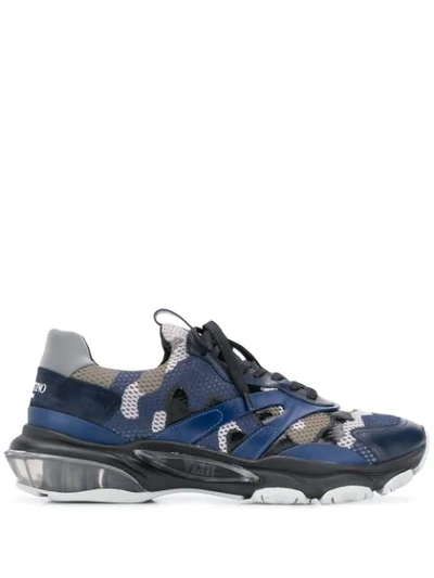 Shop Valentino Bounce Sneakers In Blue