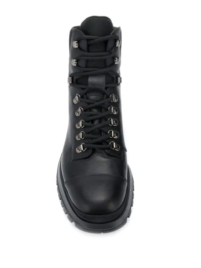 PRADA LACE-UP HIKING BOOTS - 黑色