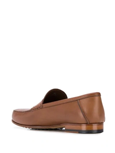 Shop Tod's Penny Bar Loafers In Brown
