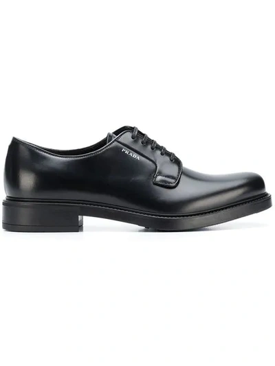 Shop Prada Lace-up Derby Shoes  In F0002 Black