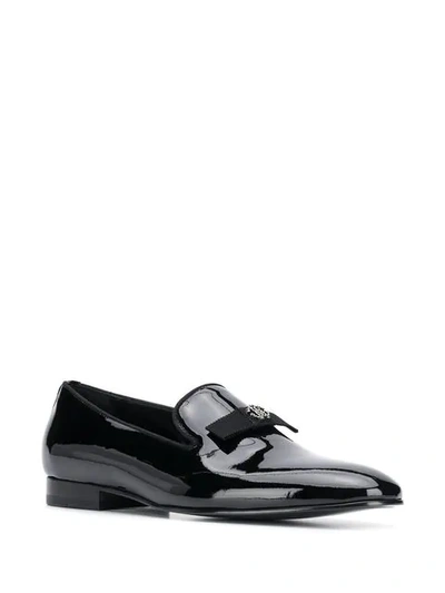 Shop Roberto Cavalli Logo Plaque Loafers In Black