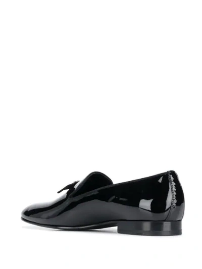 Shop Roberto Cavalli Logo Plaque Loafers In Black