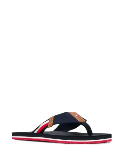 Shop Tommy Hilfiger Flip-flops Mit Logo - Blau In Blue