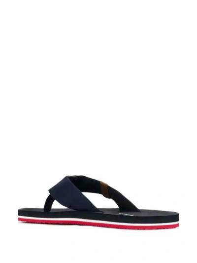 Shop Tommy Hilfiger Flip-flops Mit Logo - Blau In Blue