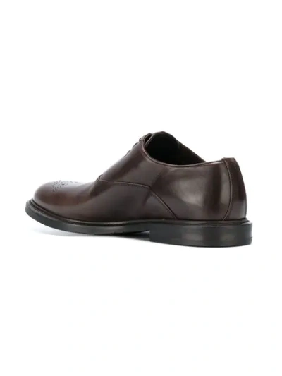 Shop Dolce & Gabbana Punch Hole Detail Oxford Shoes - Brown