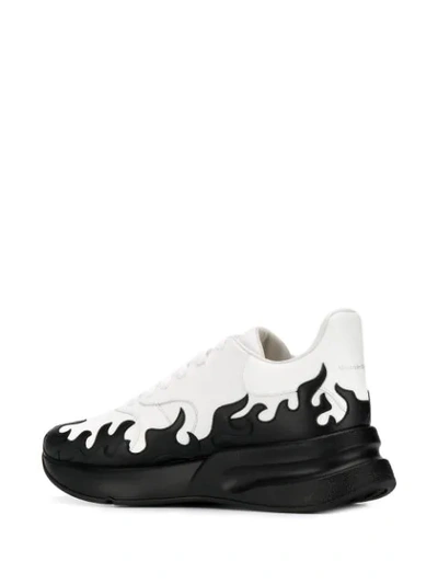 Shop Alexander Mcqueen Contrast Flame Sneakers In White