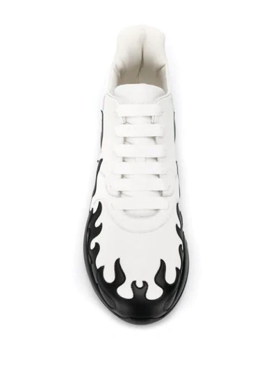 Shop Alexander Mcqueen Contrast Flame Sneakers In White