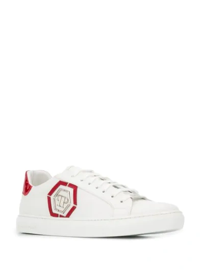 Shop Philipp Plein Statement Sneakers In White