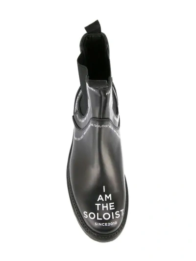 Shop Takahiromiyashita The Soloist Logo Print Ankle Boots In Black