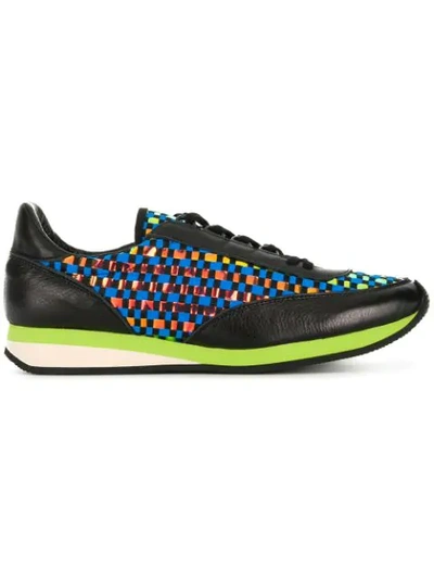 Shop Comme Des Garçons Shirt Iridescent Woven Sneakers - Multicolour