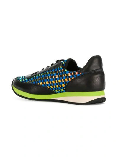 Shop Comme Des Garçons Shirt Iridescent Woven Sneakers - Multicolour