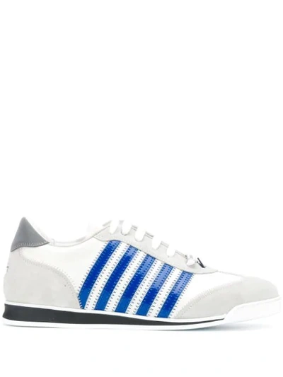 Shop Dsquared2 Low Top Stripe Sneakers In White