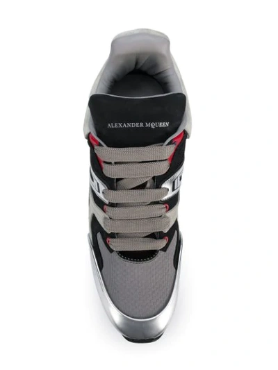 Shop Alexander Mcqueen Runner Sneakers In Grey