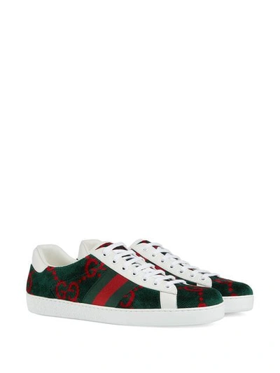 GUCCI ACE GG毛巾布板鞋 - 绿色