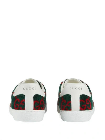 Shop Gucci Ace Gg Terry Cloth Sneaker In Green