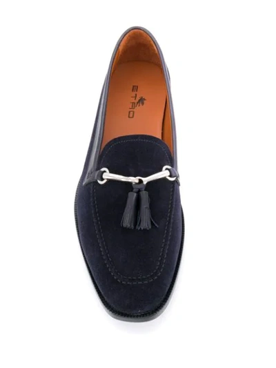 Shop Etro Horse-bit Detail Loafers In Blue