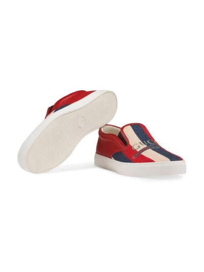 Shop Gucci Logo Sylvie Slip-on Sneakers In Red