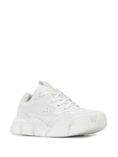 Shop Ferragamo Chunky Sole Sneakers In White