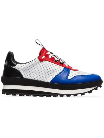 Shop Givenchy White And Red Tr3 Runner Leather Sneakers