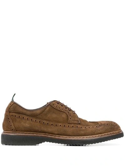 Shop Green George Brogue Shoes In Brown