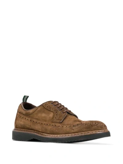 Shop Green George Brogue Shoes In Brown