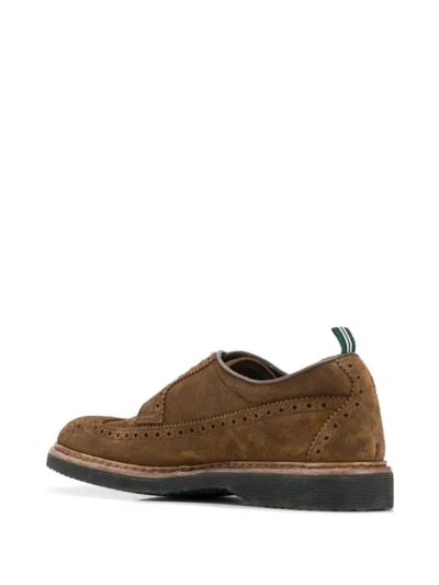 Shop Green George Brogue Shoes In Brown