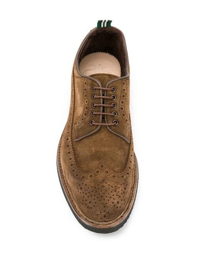 Shop Green George Brogue Shoes In Brown