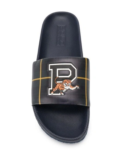 Shop Polo Ralph Lauren Cayson Tiger Slides In Black