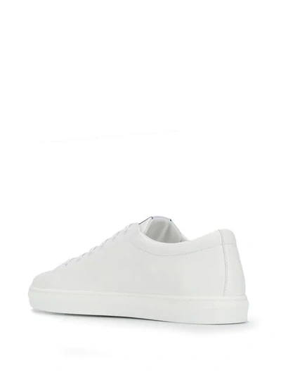 Shop Msgm Contrast Logo Sneakers In 83 White/ Blue
