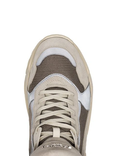 Shop Balmain Grey, Beige And Brown Joan Technical Sneakers In Neutrals