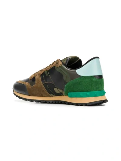 Shop Valentino Garavani Rockrunner Sneakers In K22 Kaki/ Camouflage