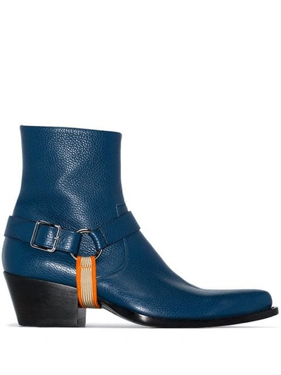 Shop Calvin Klein 205w39nyc Harness Detail Boots In Blue