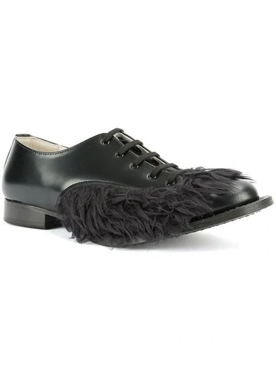 Shop Christopher Nemeth Furry Derby Shoes In Black