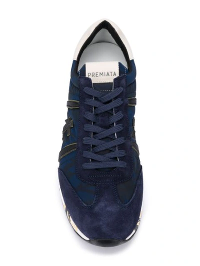 Shop White Premiata Lucy Sneakers In Blue