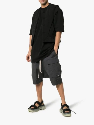 RICK OWENS TRACTOR真皮凉鞋 - 黑色