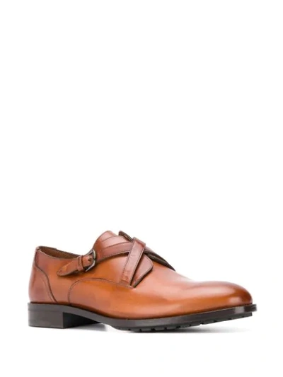 Shop Etro Cross Strap Shoes In Brown
