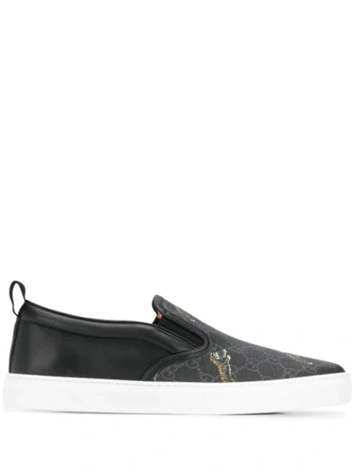 Gucci Men s Dublin Gg Supreme Tigers Slip on Trainers In Black