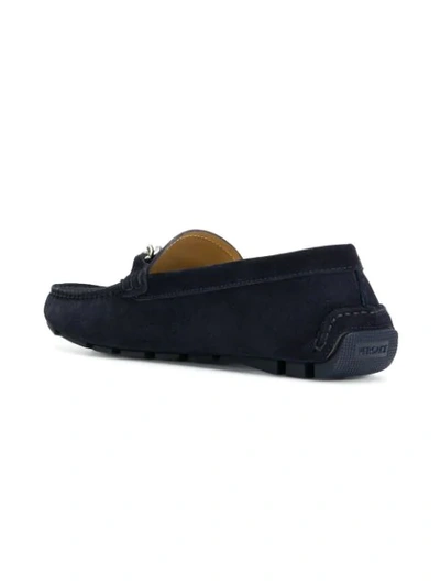 Shop Versace Chain Medusa Loafers In Blue
