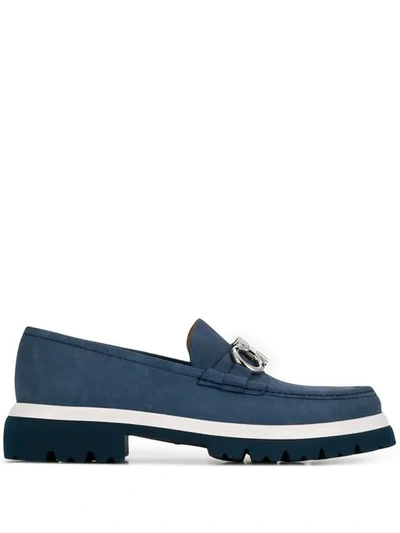 Shop Ferragamo Bleecker Loafers In Blue