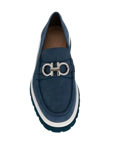 Shop Ferragamo Bleecker Loafers In Blue