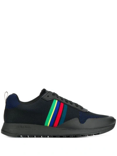 Shop Ps By Paul Smith Stripe Logo Sneakers In 79 - Black