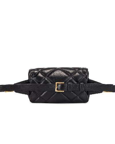 Shop Versace Quilted Tribute Belt Bag In Black In Black & Gold