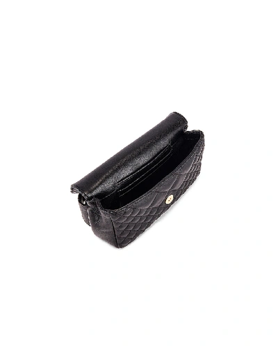 Shop Versace Quilted Tribute Belt Bag In Black In Black & Gold