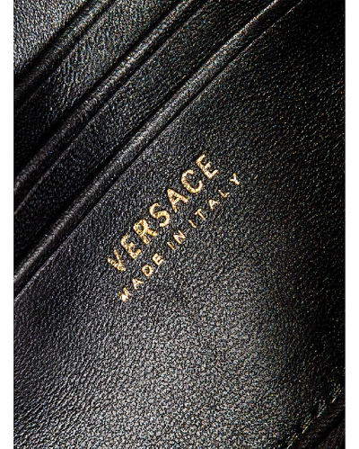 Shop Versace Quilted Tribute Belt Bag In Black In Black & Gold