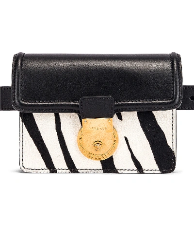 Shop Versace Zebra Belt Bag In Black & White