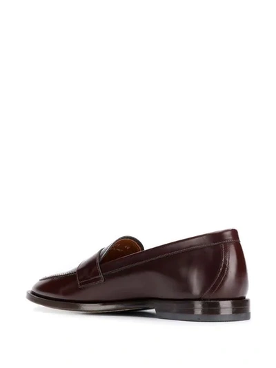 Shop Etro Embroidered Loafers In Red
