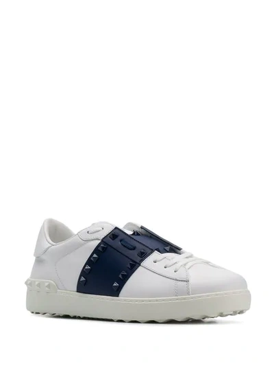 Shop Valentino Rockstud Sneakers In White