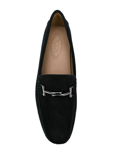 Shop Tod's Gommino Double T Loafers In Black