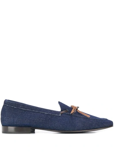 Shop Leqarant Slip-on Denim Loafers In Blue