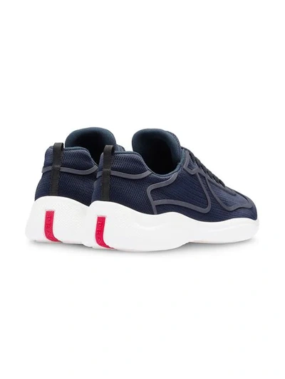 Shop Prada Bike Fabric Sneakers In Blue